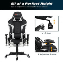Load image into Gallery viewer, Reclining Swive Massage Gaming Chair-White