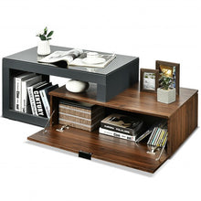 Load image into Gallery viewer, Modern Chic Glass Top Cocktail Coffee Table with Storage Cabinet