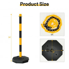 Load image into Gallery viewer, 6 Pack 34" Traffic Delineator Poles with 5FT Chains and Fillable Base-Yellow