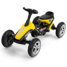 Load image into Gallery viewer, 4 Wheel Pedal Powered Ride on Racer Car for Kids-Yellow