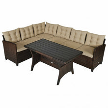 Load image into Gallery viewer, 3 Pcs Rattan Dining Set Patio Furniture Sofa with Cushions