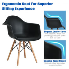 Load image into Gallery viewer, Set of 2 Mid Century Modern Molded Dining Arm Side Chair-Black