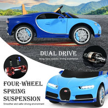 Load image into Gallery viewer, 12V Licensed Bugatti Chiron Kids Ride on Car with Storage Box and MP3-Blue