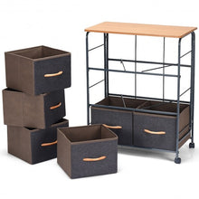 Load image into Gallery viewer, 6-Drawer Fabric Display Dresser Storage Cabinet with Wheels