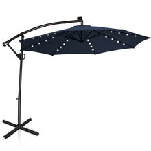 Load image into Gallery viewer, 10FT 360° Rotation Solar Powered LED Patio Offset Umbrella-Navy
