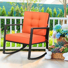Load image into Gallery viewer, Patio Rattan Rocker Outdoor Glider Rocking Chair Cushion Lawn