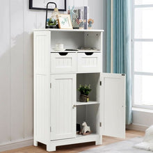 Load image into Gallery viewer, Bathroom Wooden Side Cabinet  with 2 Drawers and 2 Doors-White