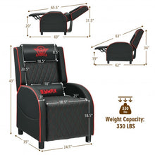 Load image into Gallery viewer, Massage Gaming Recliner Chair w/Headrest & Adjustable Backrest - Home Theater-RE