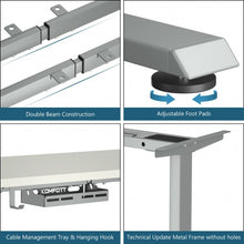 Load image into Gallery viewer, Electric Adjustable Standing up Desk Frame Dual Motor with Controller-Gray