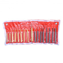 Load image into Gallery viewer, 18 Pcs Brass & Steel Punch Set Solid w/ Automatic Pin Center Pouch