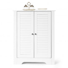 Load image into Gallery viewer, Adjustable Corner Storage Cabinet with Shutter Doors-White