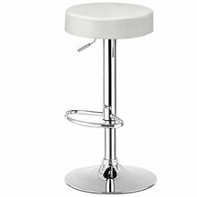 Load image into Gallery viewer, 1 PC Round Bar Stool Adjustable Swivel Pub Chair-White