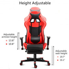 Load image into Gallery viewer, Ergonomic High Back Racing Gaming Chair w/ Lumbar Support & Footrest-Red