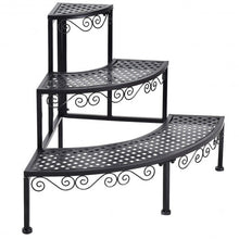 Load image into Gallery viewer, 3-Tier Corner Metal Flower Ladder Plant Stand