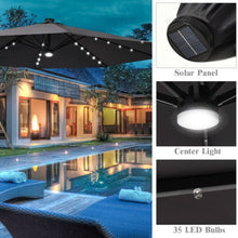 Load image into Gallery viewer, 10 Ft Patio Offset Cantilever Umbrella with Solar Lights-Gray