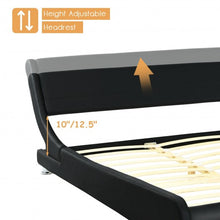 Load image into Gallery viewer, Full Size Faux Leather Upholstered Platform Bed Adjustable Headboard-Black