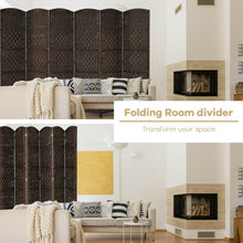Load image into Gallery viewer, 6.5Ft 6-Panel Weave Folding Fiber Room Divider Screen-Brown