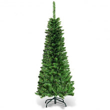 Load image into Gallery viewer, 4.5 ft Pre-Lit Hinged Artificial Fir Pencil Christmas Tree-Warm White