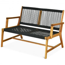 Load image into Gallery viewer, 2-Person Patio Acacia Wood Yard Bench-Black