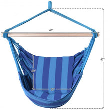 Load image into Gallery viewer, 4 Color Deluxe Hammock Rope Chair Porch Yard Tree Hanging Air Swing Outdoor-Blue