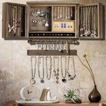 Load image into Gallery viewer, Vintage Wood Wall Mounted Jewelry Organizer Barndoor Decor Jewelry Holder Box