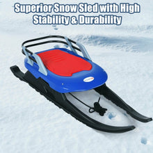 Load image into Gallery viewer, Folding Kids Metal Snow Sled Frost-Resistant w/Pull Rope Snow Slider Seat