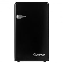 Load image into Gallery viewer, 3.2 Cu Ft Retro Compact Refrigerator w/ Freezer Interior Shelves Handle-Black