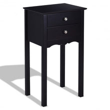 Load image into Gallery viewer, Side Table End Accent Table w/ 2 Drawers-Black