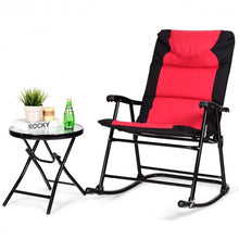 Load image into Gallery viewer, 3 pcs Outdoor Folding Rocking Chair Table Set