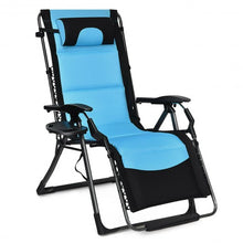 Load image into Gallery viewer, Outdoor Folding Padded Zero Gravity Lounge Chair-Navy