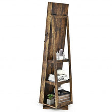 Load image into Gallery viewer, 360° Rotatable Armoire 2-in-1 Lockable Mirrored Jewelry Cabinet-Rustic Brown
