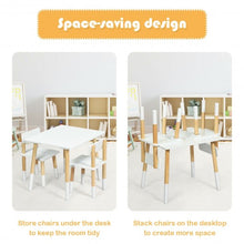 Load image into Gallery viewer, Kids Wooden Table & 2 Chairs Set-White