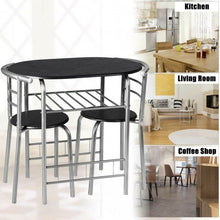 Load image into Gallery viewer, 3 pcs Home Kitchen Bistro Pub Dining Table 2 Chairs Set- Silver