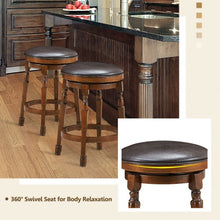 Load image into Gallery viewer, Set of 2 24" Swivel Leather Padded Bar Dining Stool