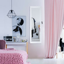 Load image into Gallery viewer, Wall Mounted Lockable Mirror Jewelry Cabinet with LED Light