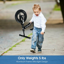 Load image into Gallery viewer, 12" Kids No-Pedal Balance Bike with Adjustable Seat-Black