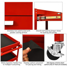 Load image into Gallery viewer, Rolling Tool Cart Mechanic Cabinet Storage ToolBox Organizer with Drawer-Red