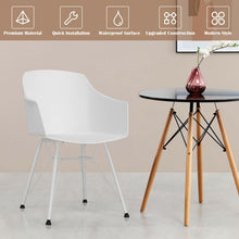 Load image into Gallery viewer, Set of 2 Metal Frame Modern Molded Shell Plastic Dining Chair-White