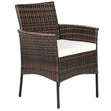 Load image into Gallery viewer, 2 Pieces Rattan Arm Dining Chair Cushioned Sofa Furniture Patio