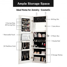 Load image into Gallery viewer, Lockable Storage Jewelry Cabinet with Frameless Mirror-White