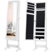 Load image into Gallery viewer, Mirrored Standing Jewelry Cabinet Storage Box-White