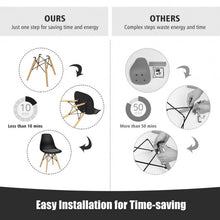Load image into Gallery viewer, 4Pcs Mid Century Dining Chair with Linen Cushion-Black