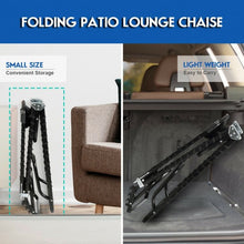 Load image into Gallery viewer, Foldable Camping Patio Chaise Lounge Chair-Black