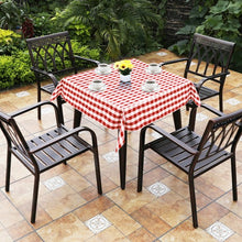Load image into Gallery viewer, 10 Pcs 52" x 52" Square Polyester Plaid Dinner Tablecloth-Red