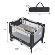Load image into Gallery viewer, Portable Baby Playpen with Mattress Foldable Design-Gray