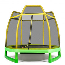 Load image into Gallery viewer, 7FT Kids Trampoline W/ Safety Enclosure Net-Yellow