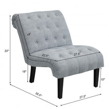 Load image into Gallery viewer, Upholstered Tufted Lounge Chair with Wood Leg-Light Gray