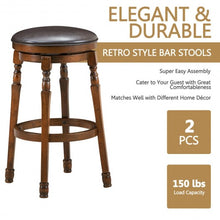 Load image into Gallery viewer, Set of 2 29" Swivel Leather Padded Dining Bar Stool