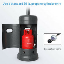 Load image into Gallery viewer, Outdoor Heater Propane Standing LP Gas Steel with Table & Wheels-Gray