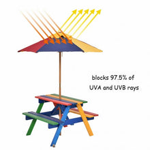 Load image into Gallery viewer, 4 Seat Kids Picnic Table with Umbrella